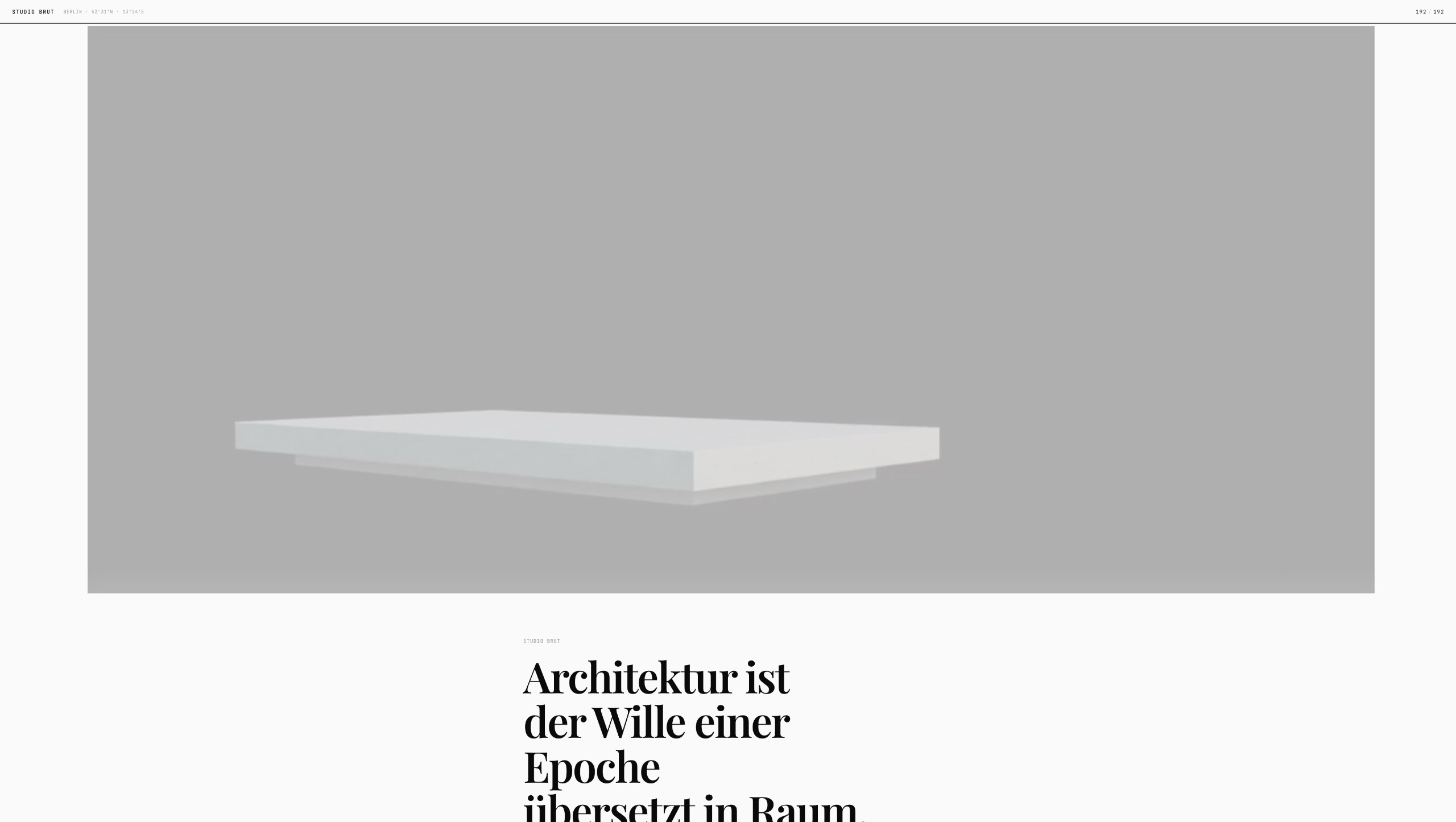 Architect Onepager – Studio Brut